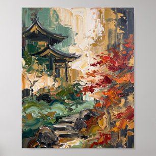 Póster de Kyoto Lujo Pintura al Óleo Abstracta