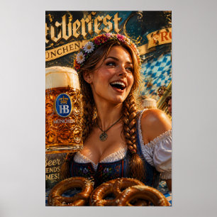 Póster de la Alegría del Festival Bávaro y Cerveza