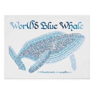 Poster de la ballena azul del mundo