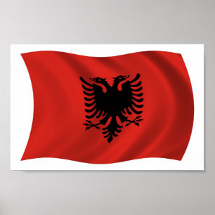 Póster de la bandera de Albania