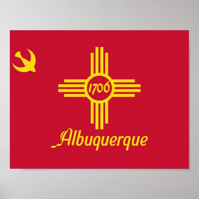 Póster de la bandera de Albuquerque, Nuevo México (Frente)