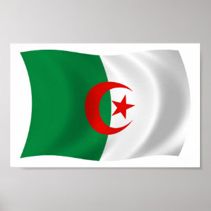 Póster de la bandera de Argelia