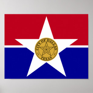 Póster de la bandera de Dallas, Texas
