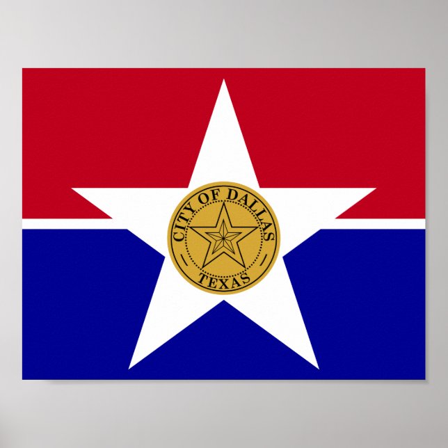 Póster de la bandera de Dallas, Texas (Frente)