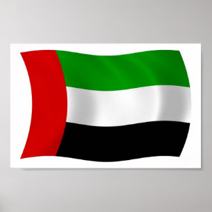 Póster de la bandera de Emiratos Árabes Unidos