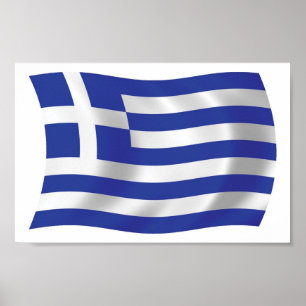 Póster de la bandera de Grecia