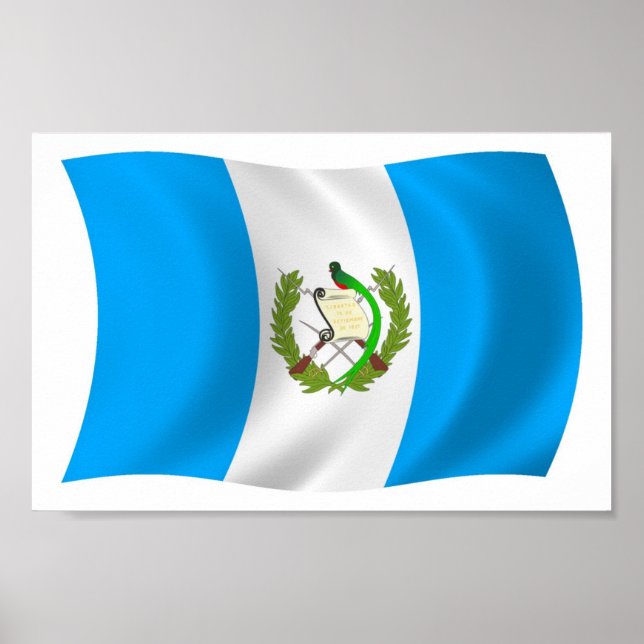 Póster de la Bandera de Guatemala (Frente)