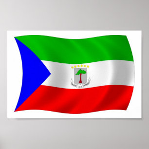 Póster de la bandera de Guinea Ecuatorial
