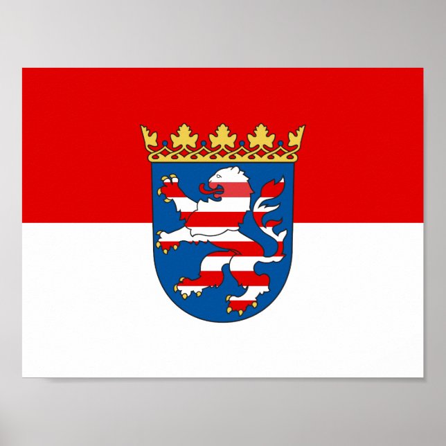 Póster de la bandera de Hesse (Frente)