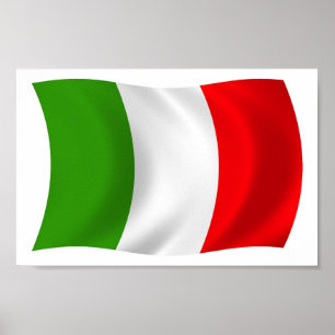 Póster de la bandera de Italia