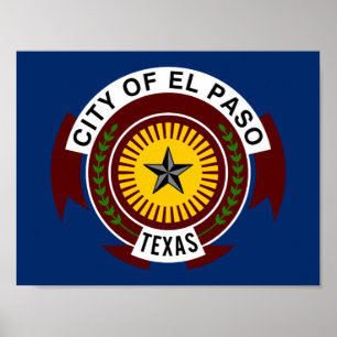 Póster de la bandera de la ciudad de El Paso, Texa