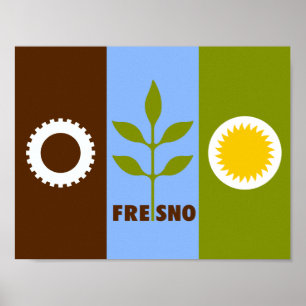 Póster de la bandera de la ciudad de Fresno, Calif