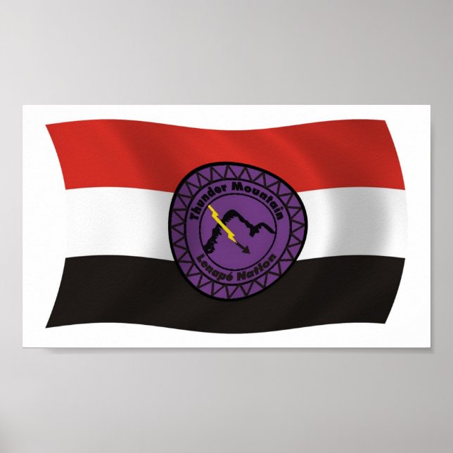 Póster de la Bandera de la Nación Lenape de Thunde (Frente)