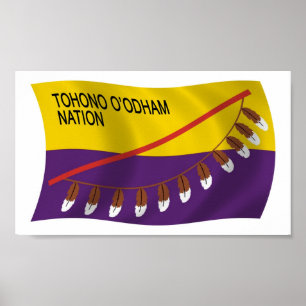 Póster de la bandera de la Nación Tohono O'odham