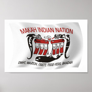 Póster de la bandera de la tribu Makah