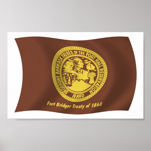 Póster de la bandera de las tribus Shoshone Bannoc (Frente)