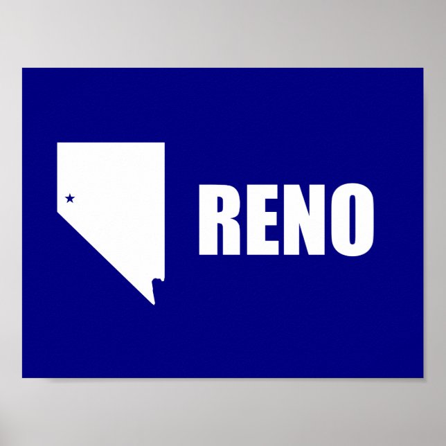 Póster de la bandera de Reno, Nevada (Frente)