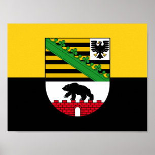 Póster de la bandera de Sajonia-Anhalt