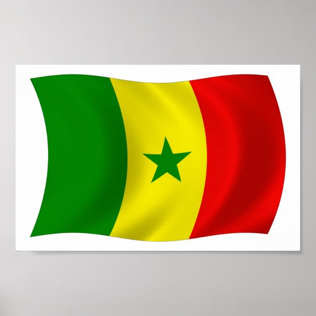 Póster de la bandera de Senegal (Frente)