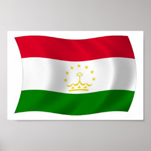 Póster de la bandera de Tayikistán