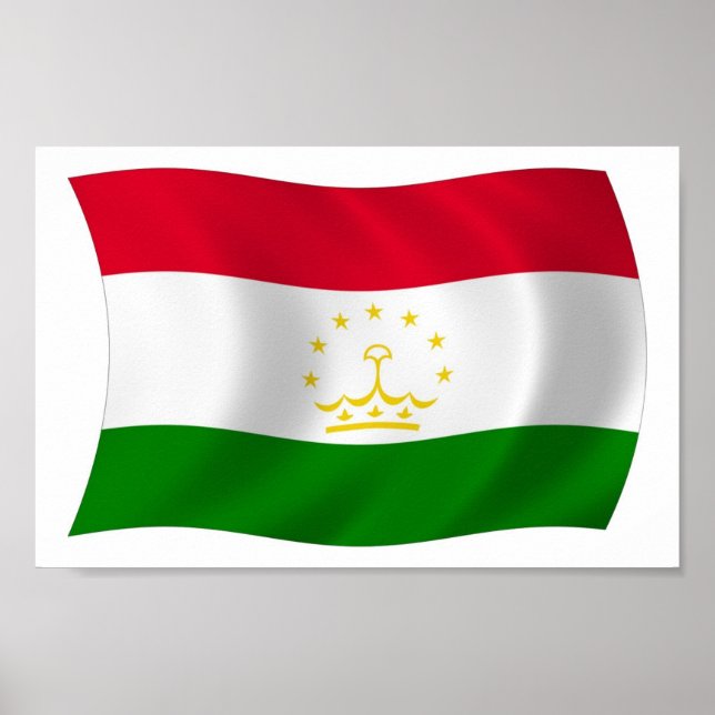 Póster de la bandera de Tayikistán (Frente)