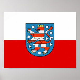 Póster de la bandera de Turingia