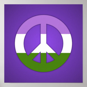 Póster de la bandera del orgullo genderqueer