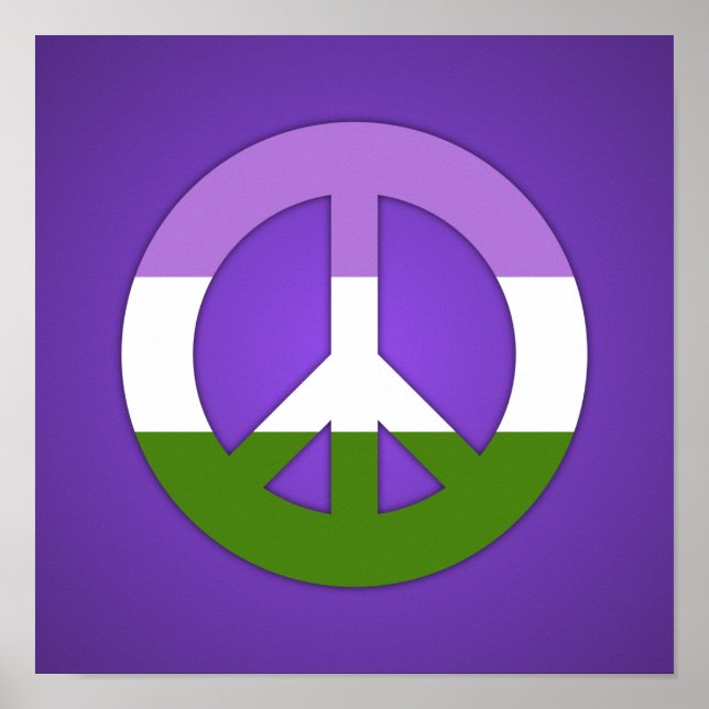 Póster de la bandera del orgullo genderqueer (Frente)