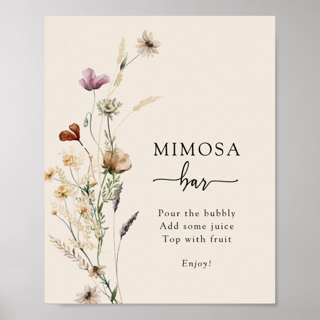 Póster de la barra de Mimosa Boho (Frente)