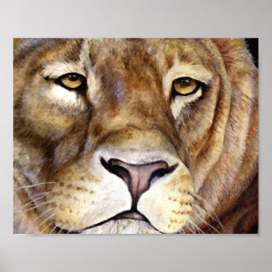Poster de la bella arte de la cara de los leones