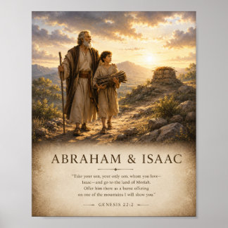 Póster de la Biblia de Abraham e Isaac