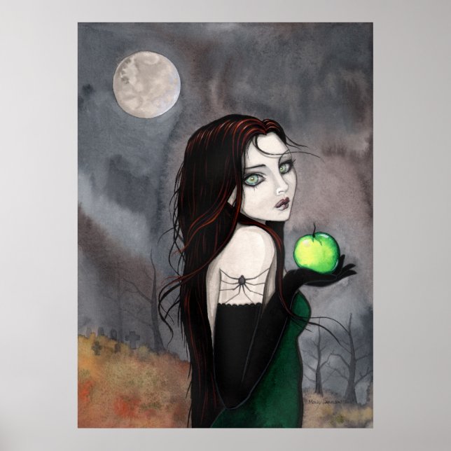 Póster de la Bruja de Fantasía Gótica Viuda (Frente)