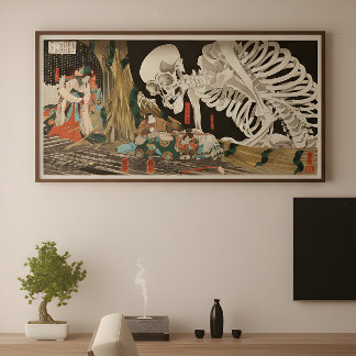 Póster de la Bruja Takiyasha Esqueleto de Utagawa