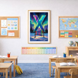 Póster de la Carta X de Aurora | Arte de las luces