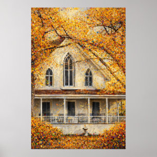 Póster de la Casa Carpenter de estilo Gótico-Renac
