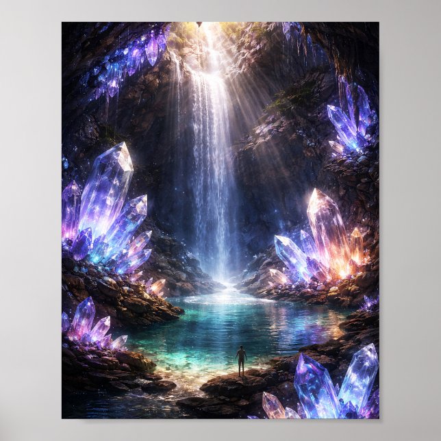 Póster de la cascada Crystal Cave (Frente)