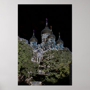 Póster de la Catedral de St. Alexander Nevsky en D