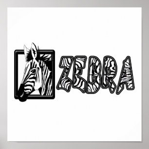 PÓSTER DE LA CEBRA DEL POP POSTER HACIA FUERA
