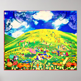 Poster de la celebración del verano de arte folcló