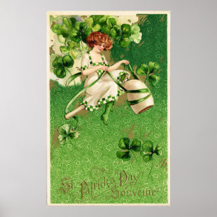 Póster de la chica del día de San Patricio