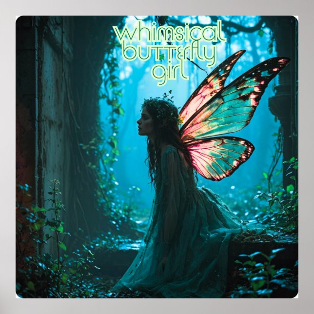 Póster de la chica mariposa caprichosa (Frente)