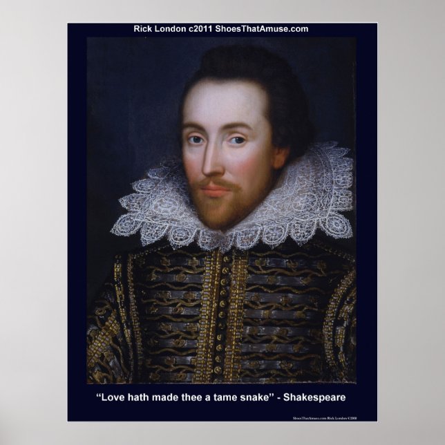 Póster de la cita de amor de Shakespeare Tame Snak (Frente)
