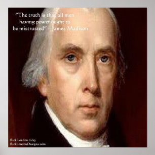 Póster de la cita de James Madison "Desconfiar del