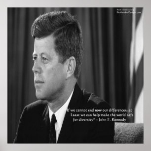 Póster de la cita de JFK sobre diferencias/diversi