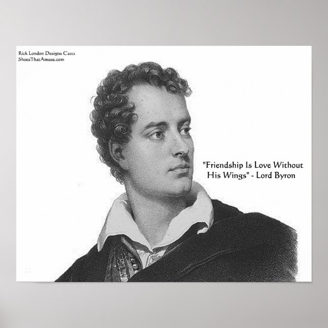 Póster de la cita de Lord Byron "Amor sin alas" (Frente)