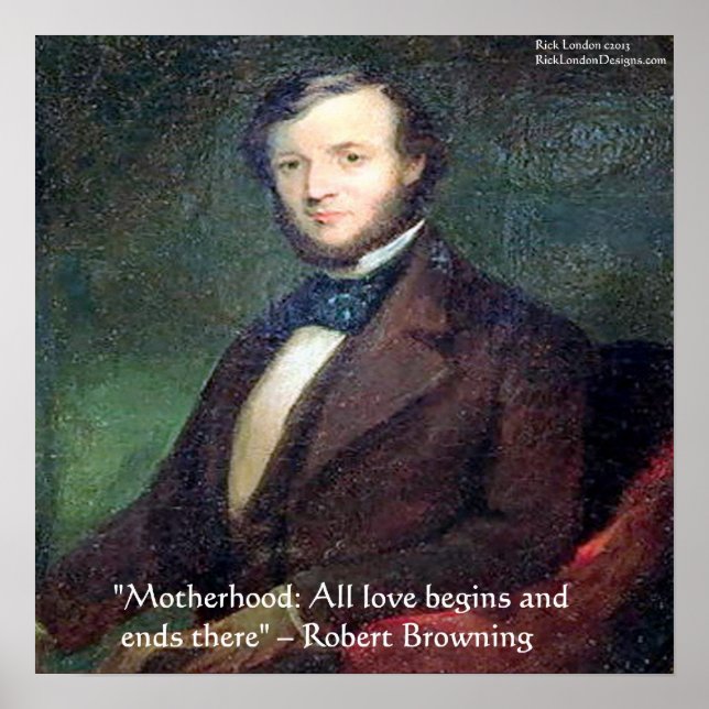 Póster de la cita de Robert Browning sobre la mate (Frente)