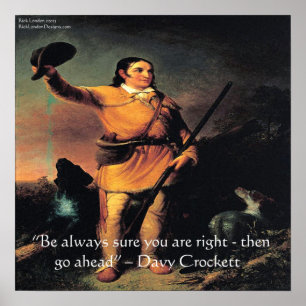 Póster de la cita de sabiduría de Davy Crocket "Ad