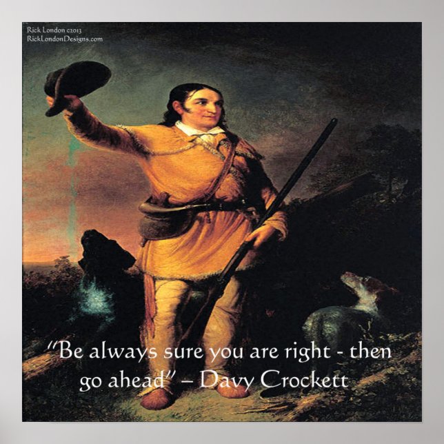 Póster de la cita de sabiduría de Davy Crocket "Ad (Frente)