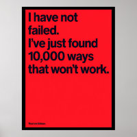 Póster de la cita de Thomas Edison «No he fracasad