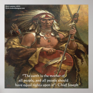 Póster de la cita del Jefe Joseph "Madre Tierra"